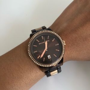 Michael Kors Watch Jet Set Tortoise with gold
